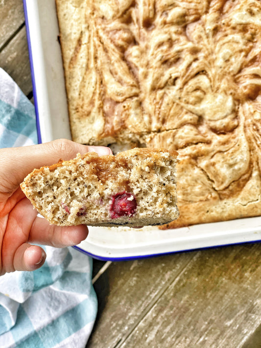 Blueberry and Peanut Butter Swirl Loaf (V, GF)